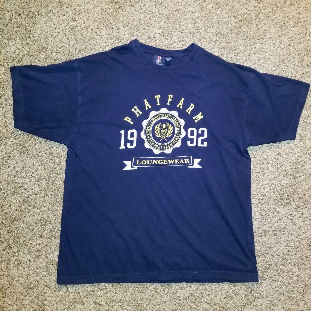 Vintage Phat Farm Loungewear Navy Blue Emblem Tee